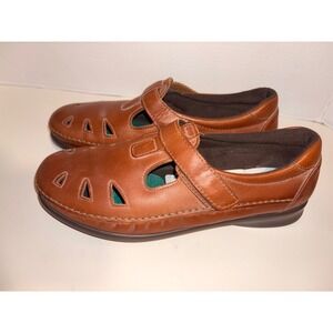 SAS Womens 10 M Brown Leather Mary Jane Comfort Walking Shoes  Needs new Insoles